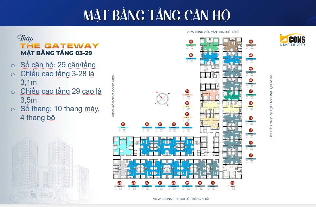 mặt bằng tầng căn hộ điển hình