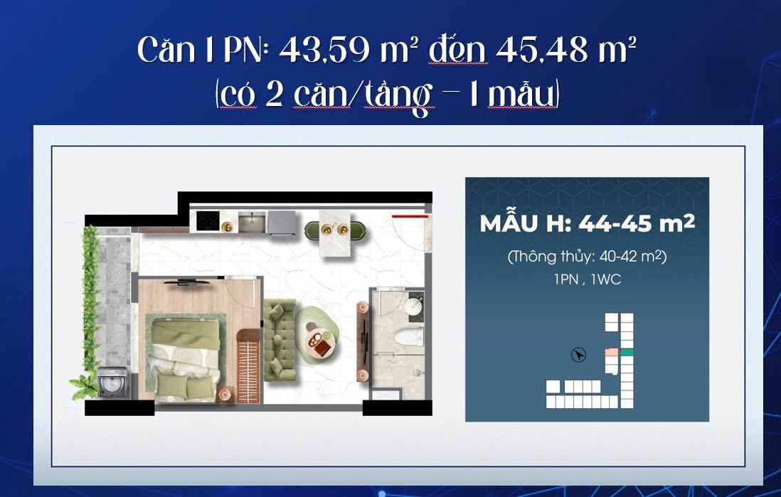 thiết kế căn hộ 1PN
